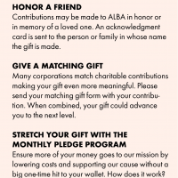 More Ways to Make ALBA Thrive