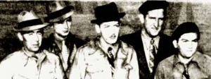A su llegada a Nueva York el 17 de marzo de 1940. (De izquierda a derecha) Clarence Blair, Rudolph Opara, Lawrence Fant Doran, Anthony Kerhlicker y Harry Kleiman (Cohn Haber).  (AP Wirephoto)