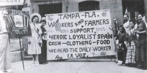 Mobilized Spanish immigrants in Tampa, Florida. Reproduced in Stars for Spain: La guerra civil española en los Estados Unidos.