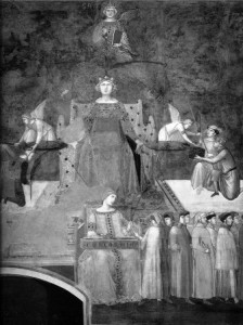 Lorenzetti’s Allegory of Good Government in the Town Hall of Siena, Italy (detail).