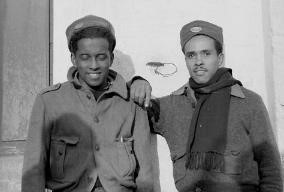 Otto Reeves, left,  and Frank Alexander, Mackenzie-Papineau Battalion, December 1937. The 15th International Brigade Photographic Unit Photograph Collection ; ALBA Photo 11; ALBA Photo number 11-0995. Tamiment Library/Robert F. Wagner Labor Archives. Elmer Holmes Bobst Library, 70 Washington Square South, New York, NY 10012, New York University Libraries. 