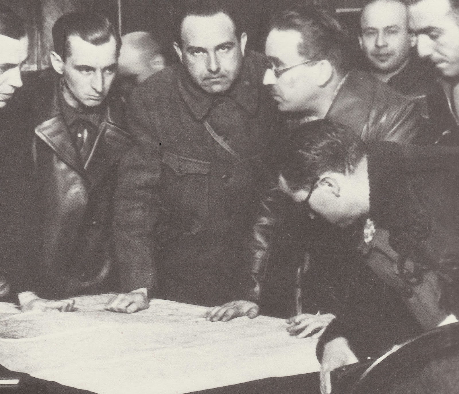 Gorev, with General Rojo and others