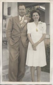 Wedding day photograph, 1942.