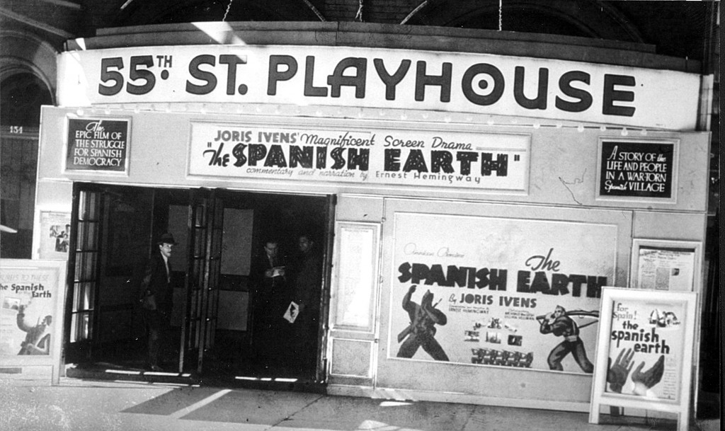 The Spanish Earth showing at the 55th St Playhouse. Photo Ivens Foundation.