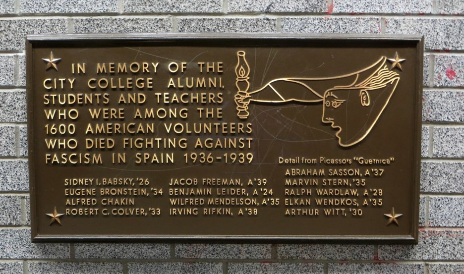 The CCNY plaque was installed April 13, 1980, and is currently located on the second floor of the North Academic Center (Convent Avenue) on the campus. Photography Peter Arthur Witt.